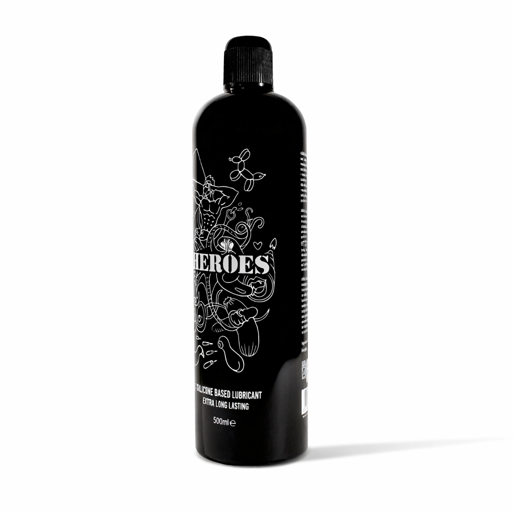 Heroes siliconen glijmiddel 500ml zijkant