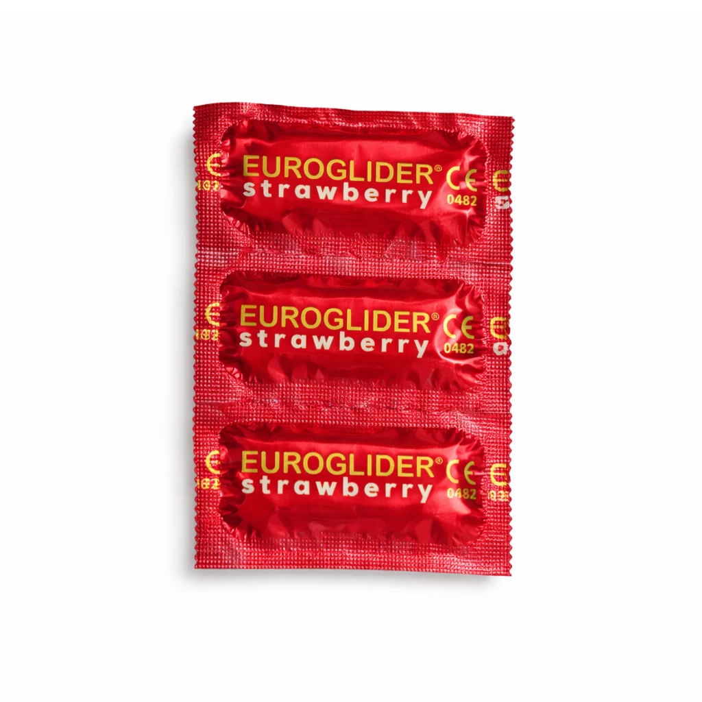 Euroglider condooms Strawberry 144 strip
